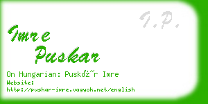 imre puskar business card